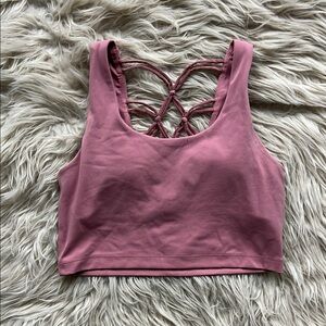 Women's Pink Strappy Back Sports Bra